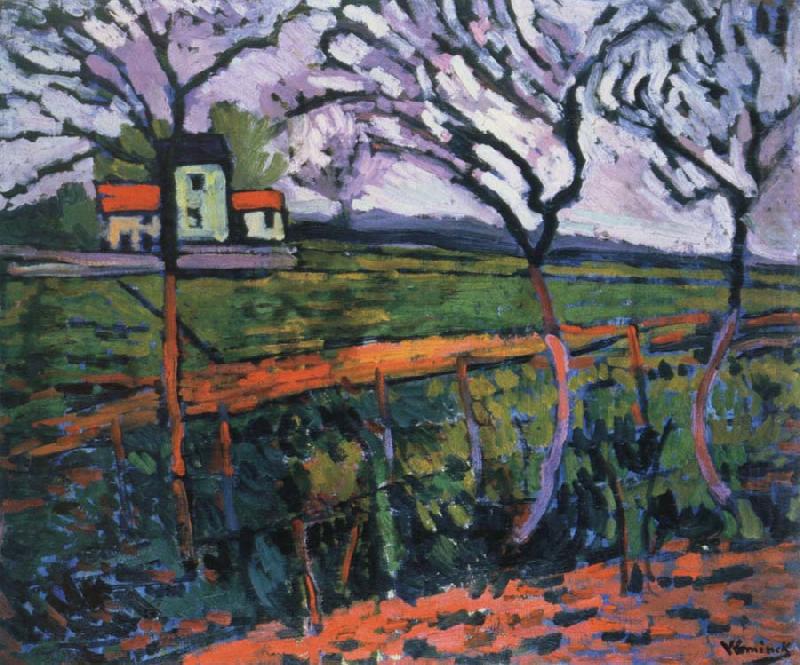 maurice de vlaminck fields,rueil oil painting picture